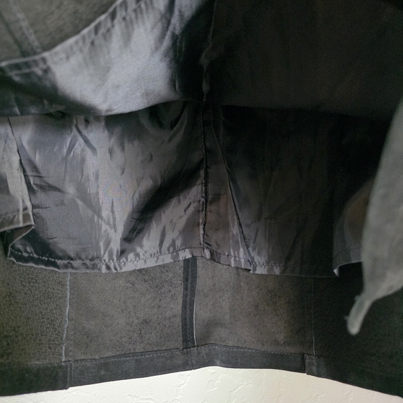 Vintage Kelli Kouri Leather Classic Black Suede Skirt Size 8 - Picture 6 of 10